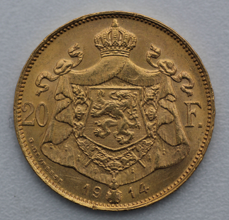 20 francs or 1914 belgique