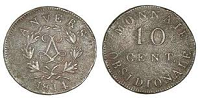 10 centimes siege d-anvers louis XVIII 1814