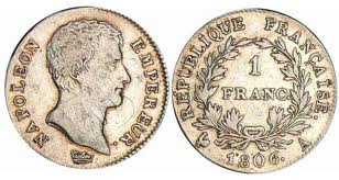 1 franc 1806 napoleon empereur calendrier gregorien