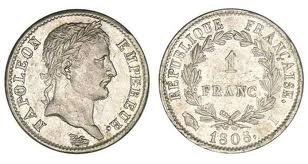 1 franc napoleon empereur revers empire