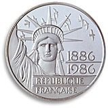 100 francs argent commemorative 1986