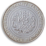 100 francs argent 1990 charlemagne