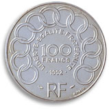 100 francs argent 1992 jean monnet