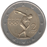 2 euro 2004 commemorative Grèce Jeux olympiques d’Athènes de 2004