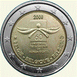 2 euro commémorative 2008 Belgique 60e anniversaire de la Déclaration Universelle des Droits de l’Homme