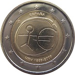 pièce 2 euro 2009  Espagne 10ème anniversaire de l’Union économique et monétaire 