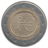 2 euro Grèce 2009 commémorative 10ème anniversaire de l’Union économique et monétaire  