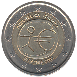 2 euro commémorative 2009 Italie 10ème anniversaire de l’Union économique et monétaire 