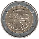 2 euro commémorative 2009 Slovénie 10ème anniversaire de l’Union économique et monétaire 