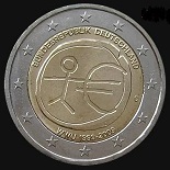 pièce 2 euro 2009 Allemagne commémorative  10ème anniversaire de l’Union économique et monétaire 