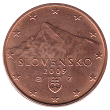 piece de 5 cent 5 centimes d'euro slovaquie