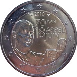 2 euro commémorative 2010 France 70e anniversaire de l’Appel du 18 juin