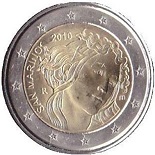 2 euros commemorative 2010 san marino