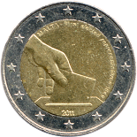 2 euro commémorative 2011 Malte première élection de représentants en 1849