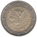 2 euro commémorative 2011 Slovaquie 20e anniversaire de la constitution du Groupe de Visegrád