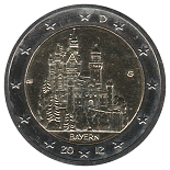 2 euro commémorative  2012 Allemagne Bayern bavière château de Neuschwanstein