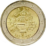 2 euro 2012 commémorative Irlande dix ans de l'euro