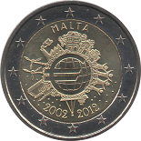 2 euro 2012 Malte commémorative les 10 ans de l'euro