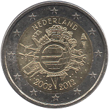 2 euro 2012 Pays-Bas commémorative les 10 ans de l'euro