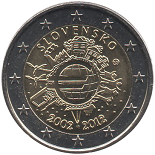 2 euro 2015 Slovaquie commémorative les 10 ans de l'euro