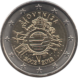 2 euro 2012 Slovénie commémorative les 10 ans de l'euro