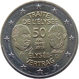 2 euro 2013 commemorative Allemagne  50ème anniversaire de la signature du traité de l'Élysée