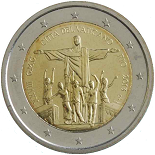 2 euro commemorative 2013 Vatican  28ème  journée mondiale de la jeunesse Rio de Janeiro