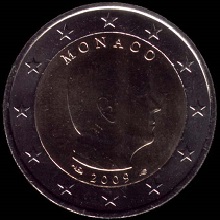 pièce 2 euro 2009 monaco Prince Albert