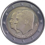 2 euro Espagne 2014  changement du chef de l'état