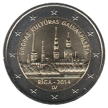 2 euro 2014 Lettonie commemorative Riga capitale européenne de la culture