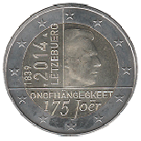 2 euro 2014 commemorative Luxembourg  175e anniversaire de l’indépendance du Grand-Duché de Luxembourg