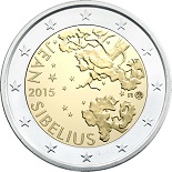 2 euro commémorative 2015 Finlande Jean Sibellius 150e anniversaire de sa naissance