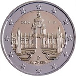 2 euros 2016 commemorative Allemagne Saxe le palais de Zwinger