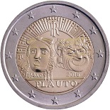 pièce 2 euros 2016 Italie Plauto, pour commémorer le 2200ème anniversaire de la mort de Titus Maccius Plautus