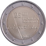 2 euros 2016 commémorative  Slovénie pour célébrer le 25eme anniversaire de l'indépendance de la  république de Slovénie
