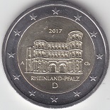 pièce 2 euros 2017 commémorative allemagne porta nigra à trèves