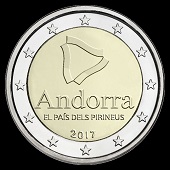 pièce 2 euros 2017 Andorre le pays des Pyrénées