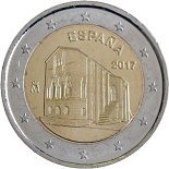 pièce 2 euros 2017 commemorative espagne egise santa maria de naranco