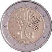 pièce 2 euros 2017 estonie commémorative pour son indépendance