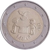 pièce 2 euro 2017 Malte la paix