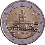 pièce 2 euro 2018 Allemagne, état de Berlin, chateau de Charlottemburg