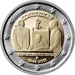 pièce 2 euro 2018 Italie pour les 70 ans de la constitution italienne