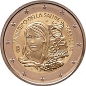 pièce 2 euro Italie 2018 commémorative 60 ans du ministère de la santé italienne 1958-2018