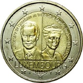 2 euro commémorative 2019 Luxembourg, centenaire de l'accession au trône et du mariage de la grande-duchesse Charlotte