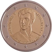 2 € euro 2019 commémorative Monaco pour les 200 ans de l'arrivée sur le trône du prince Honoré V de Monaco