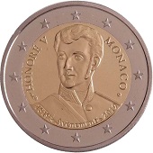 2 € euro 2019 commémorative Monaco pour les 200 ans de l'arrivée sur le trône du prince Honoré V de Monaco