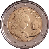 2 € euro commémorative 2019 Saint-Marin 550ème anniversaire de la mort de Filippo Lippi.