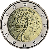 2 € euro commémorative Principauté d'Andorre 2020 pour le XXVIIe sommet ibéro-américain d'Andorre