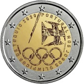 2 € euro commémorative 2020 Portugal pour la participation portugaise aux Jeux Olympiques de Tokyo 2020