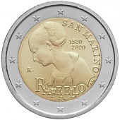 2 € euro commémorative Saint-Marin 2020 pour le 500e anniversaire de la mort de Rafael Sanzio